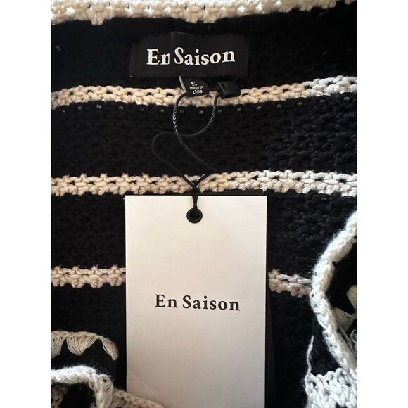 TUCKERNUCK EN Saison Lucia Crocheted Black White Midi Dress NWT Size Small - Picture 7 of 8